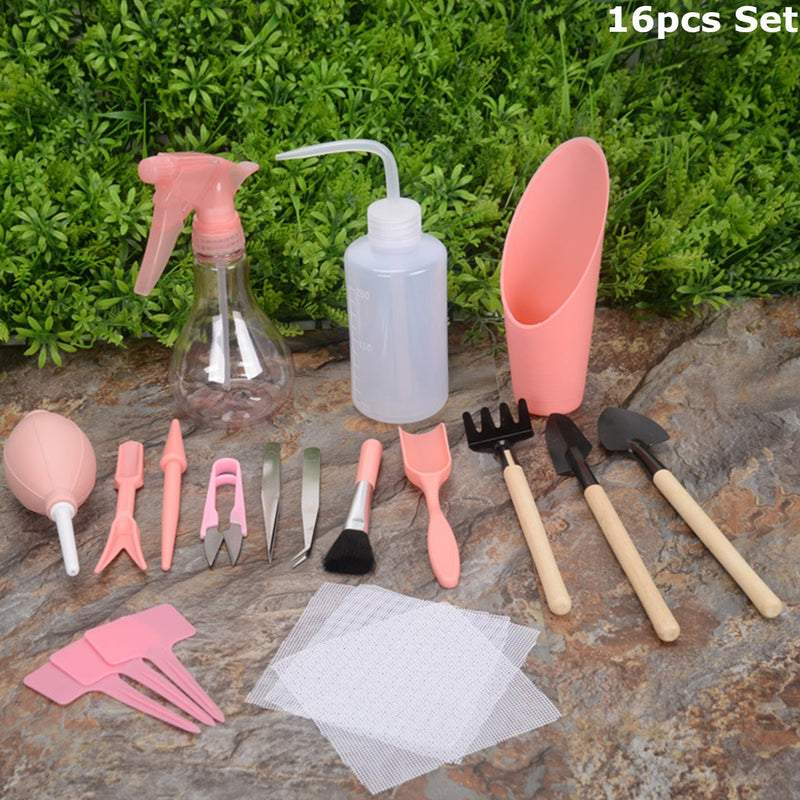 Succulent Hand Tools Set, Cactus Mini Transplanting Gardening Starter Kit, DIY Terrarium with Organizer - Novarium Decor