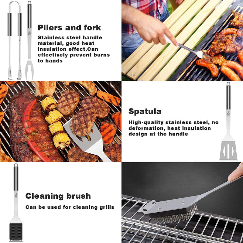 AISITIN  25 PCS Grill Accessories BBQ Tools Set with Spatula Tongs Skewers for Barbecue Camping Kitchen - Aisitin Online