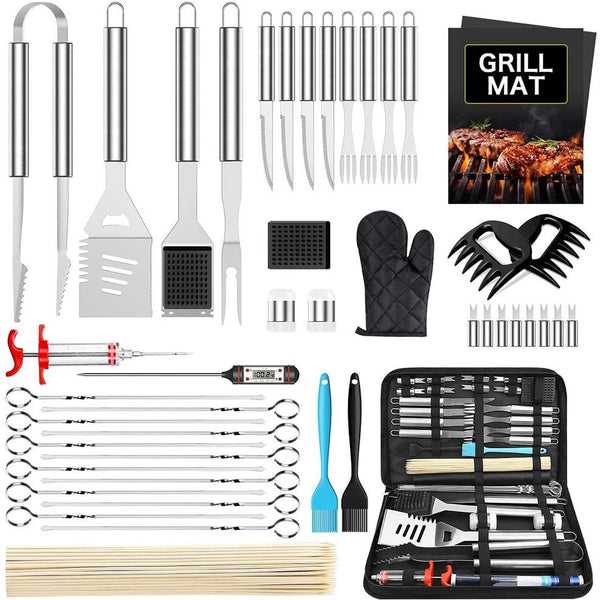 OlarHike Grilling Accessories BBQ Grill Tools Set, 25PCS Stainless Steel  Grilling Kit for Smoker, Camping, Kitchen, Barbecue Utensil Gifts for Men