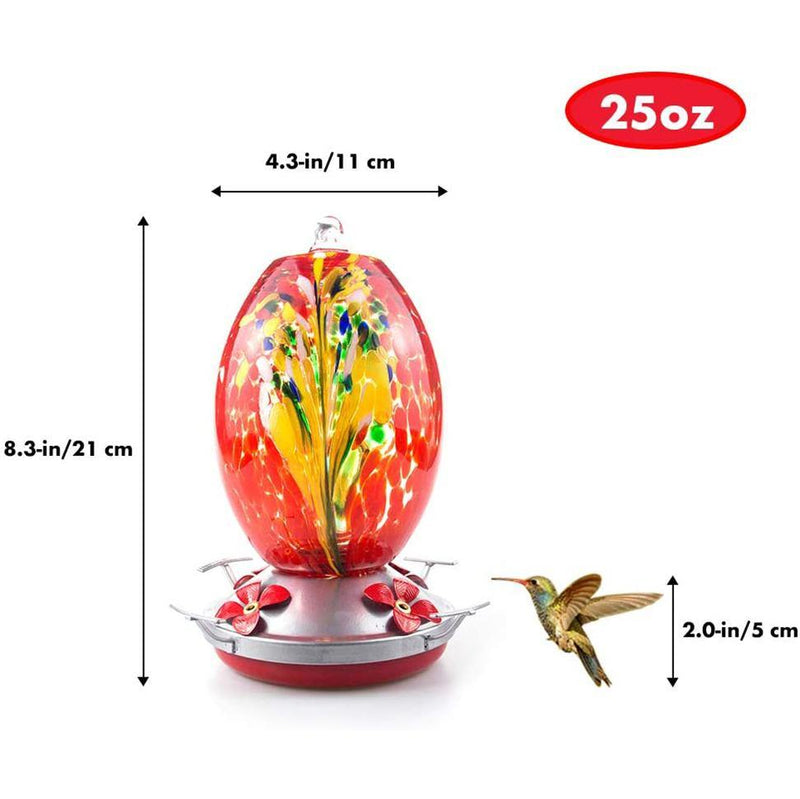 Glass Hummingbird feeder ( Red ) - Aisitin Online