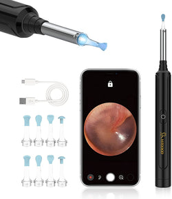 VITCOCO Ear Wax Removal, Wireless Ear Cleaner with 1296P HD Ear Camera and 3.9mm Ear Otoscope, Earwax Removal Tool with 6 LED Lights, Kids Adults Ear Cleaning Endoscope for iPhone Android Phones