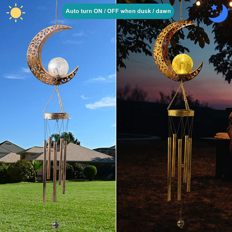 Solar Powered Wind Chimes（Moon） - Aisitin Online
