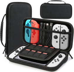 HEYSTOP Switch OLED Case/Switch Case Compatible with Nintendo Switch OLED Model 2021/Nintendo Switch, Nintendo Switch Accessories Portable Travel Carrying Case with 8 Card Storage Slot