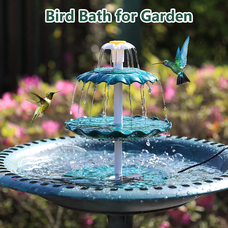 AISITIN 3 Tiered Bird Bath with 2.5W Solar Pump, DIY Solar Fountain Detachable and Suitable for Bird Bath, Garden Decoration