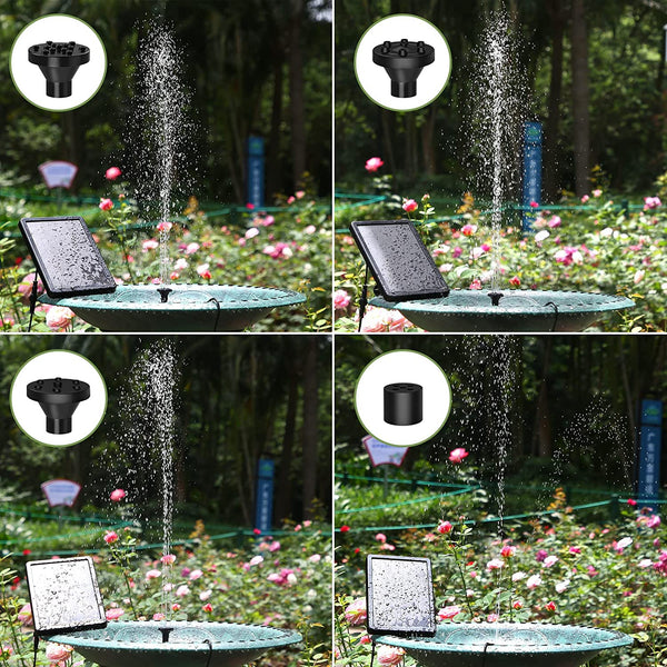 AISITIN DIY Solar Water Pump for Bird Bath 5W, Solar Powered Water Fountain with 4 Nozzles, DIY Solar Powered Bird Bath Fountain