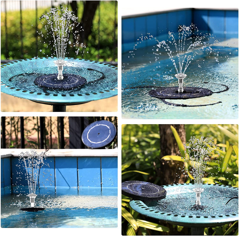 AISITIN Solar Fountain Pump, 3.5W Solar Powered Water Fountain Pump with 6 Nozzles,Solar Birdbath Floating Fountain for Garden