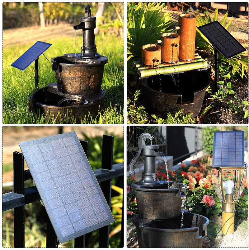 AISITIN Solar Fountain Pump 7W Solar Pond Pump with 15 Nozzles 4.9ft Solar Water Pump Solar Floating Fountain Pump for Garden