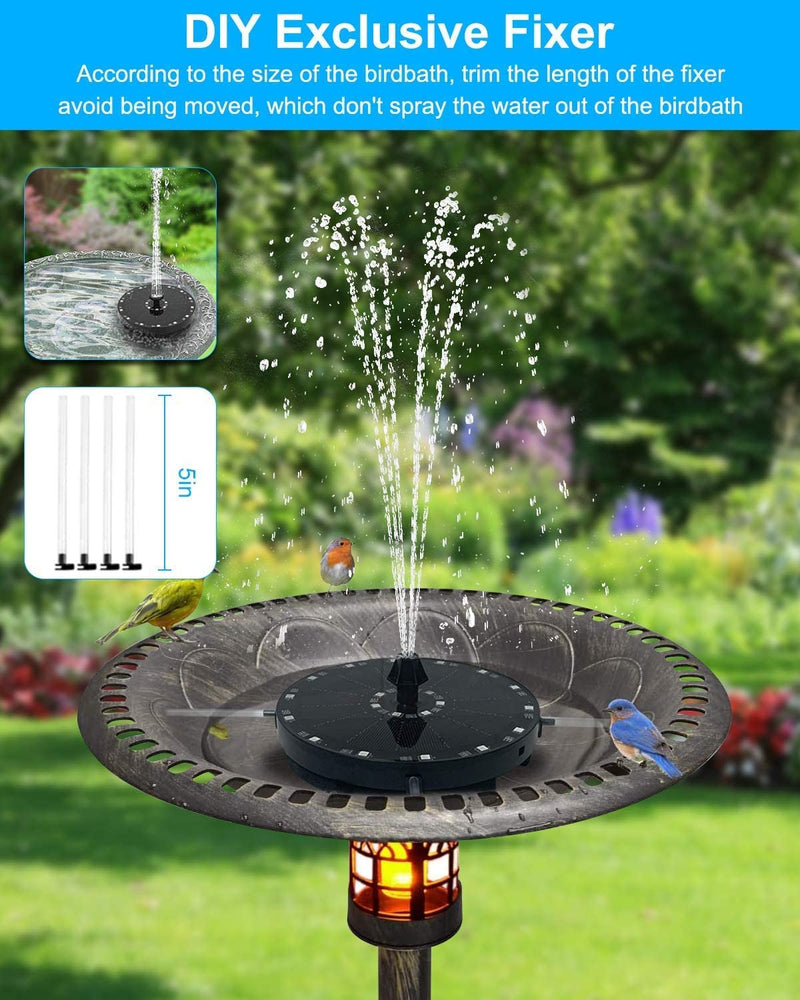 AISITIN Solar Fountain Pump for Bird Bath with 900 Capacity Battery, 3.5W Solar Water Fountain Pump with 8 Nozzles and Fixed Rod