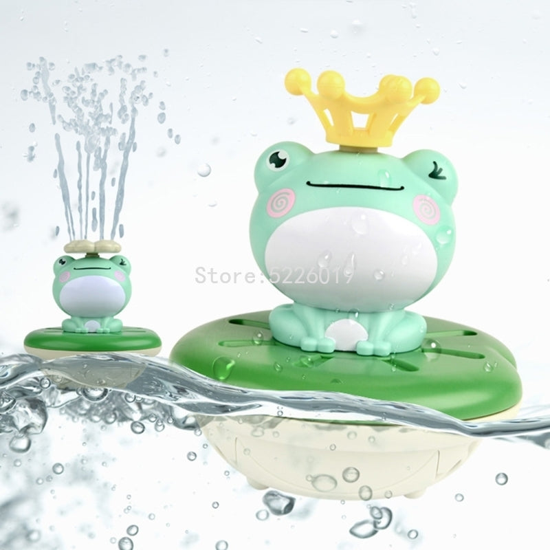 Bath toys motorized water jet floating rotating frog sprinkler shower