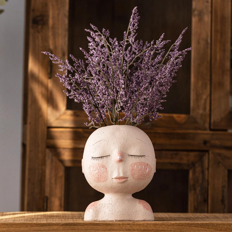 Human doll face flowerpot