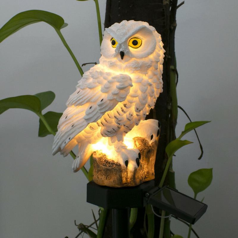 Solar owl lawn light