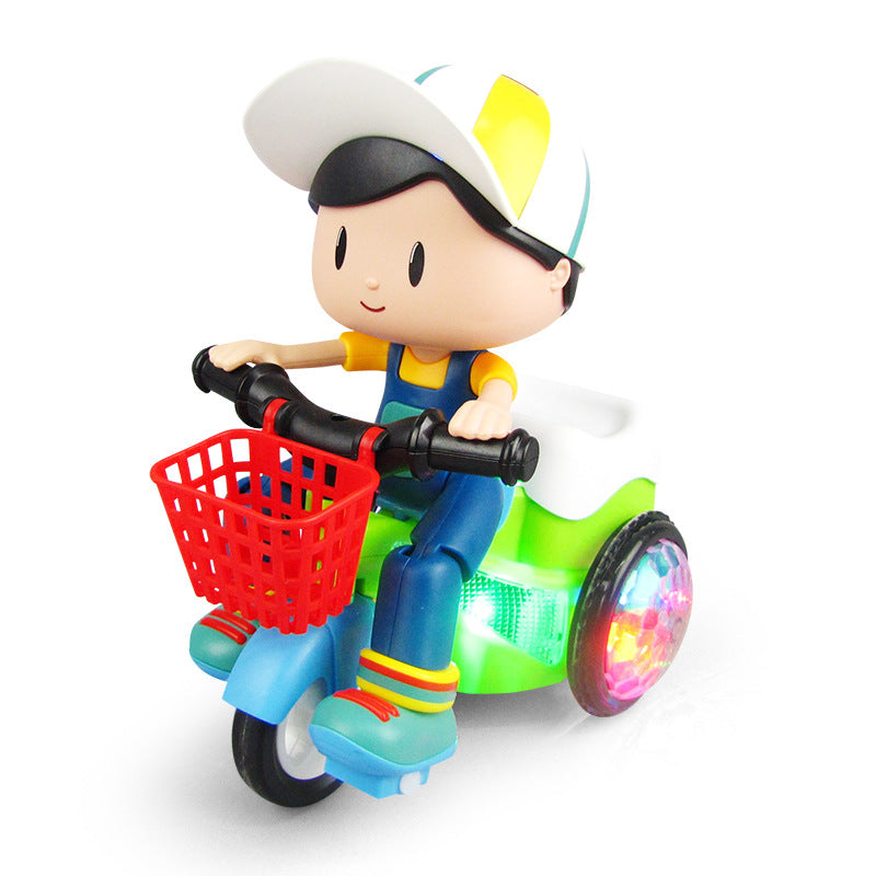 Music Stunt Cool Tricycle Car 360 Degree Rotate Luminous Motorcycle Baby Toys