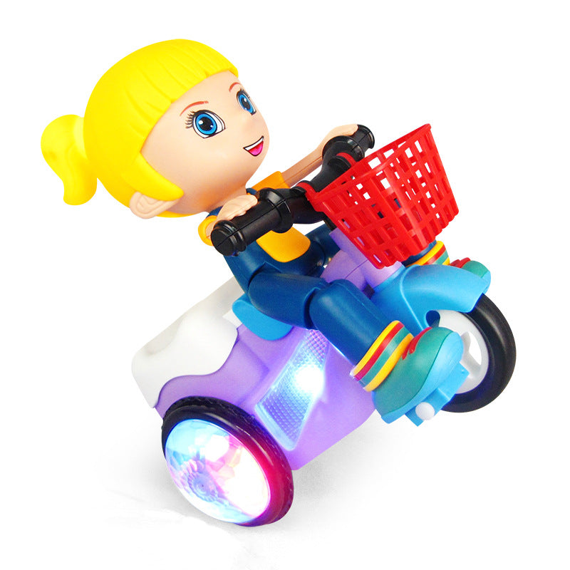 Music Stunt Cool Tricycle Car 360 Degree Rotate Luminous Motorcycle Baby Toys