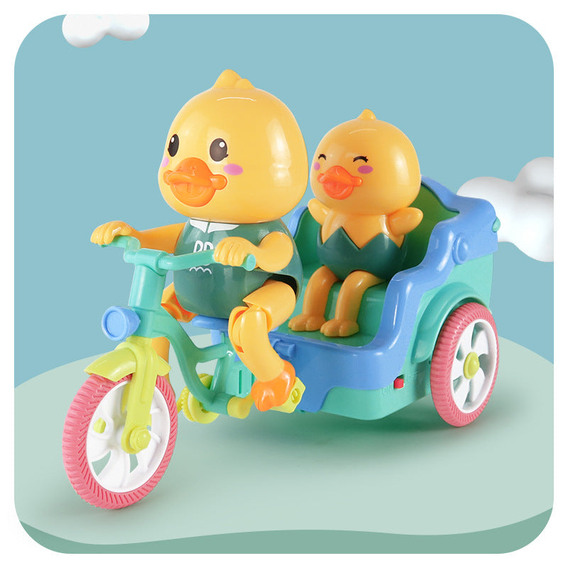 Electric cute duck tricycle Yellow duck children's toy