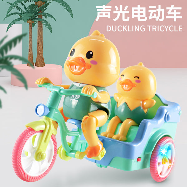 Electric cute duck tricycle Yellow duck children's toy