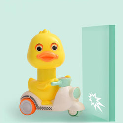 Push-Type Cartoon Little Yellow Duck Motorcycle Child Toy Car
