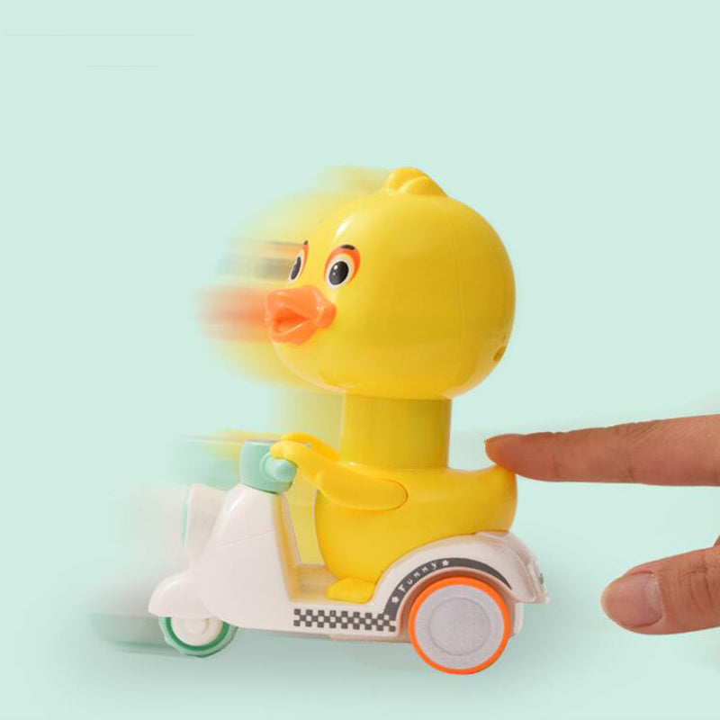 Push-Type Cartoon Little Yellow Duck Motorcycle Child Toy Car