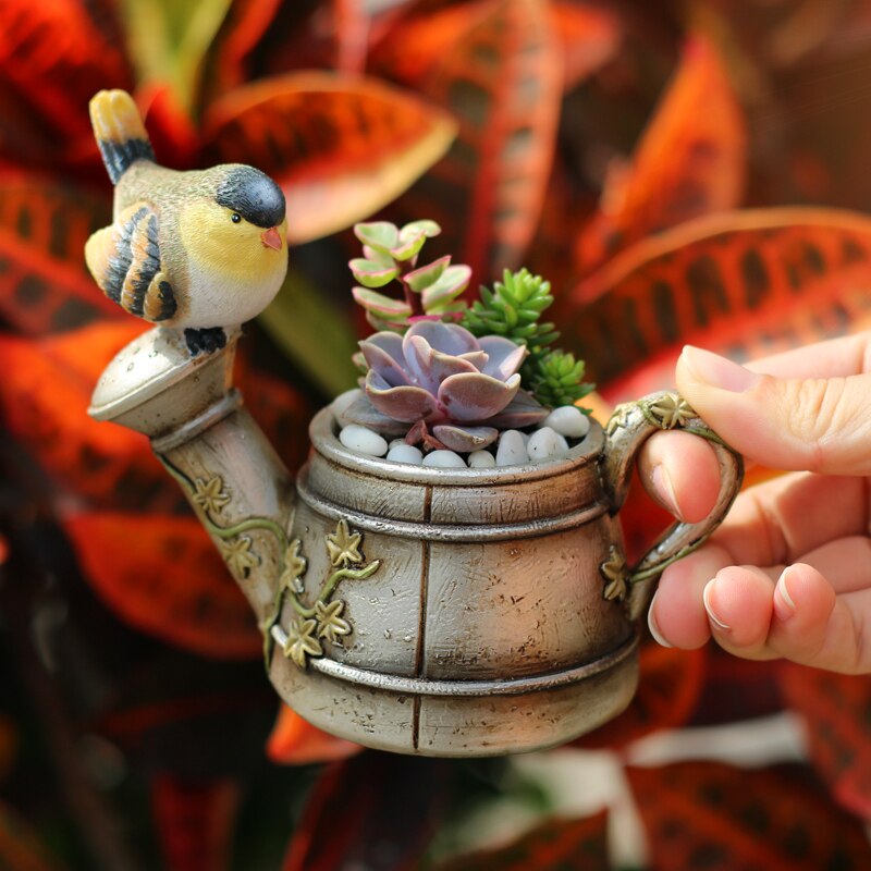 Vintage Kettle Shaped Succulent Plant Pot