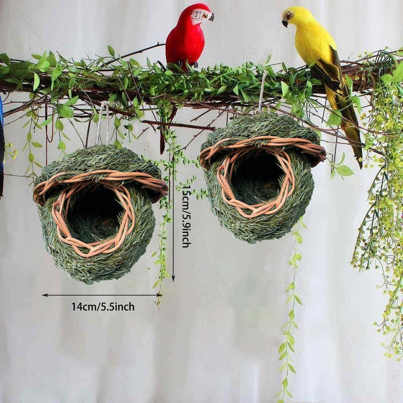 Hand-woven Outdoor Garden Natural Grass Hanging Bird House - Aisitin Online