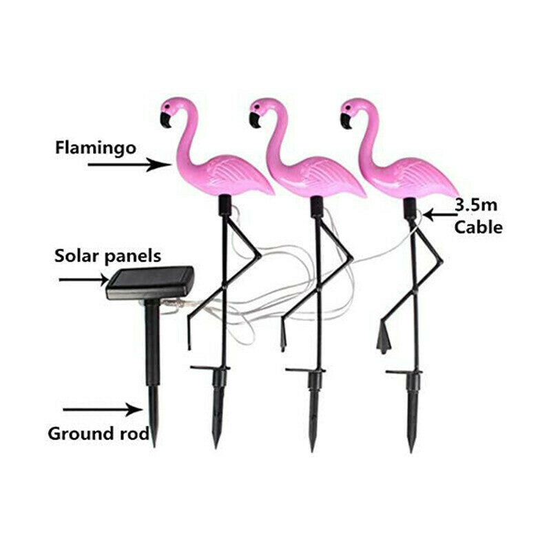 Flamingo Yard Decorations Solar Powered Stake LED Lights