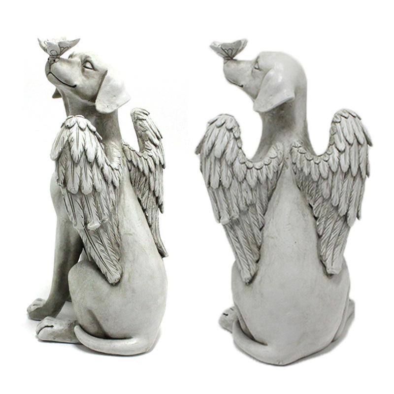 Dog/Cat With Angel Wings Memorial Statue - Aisitin Online