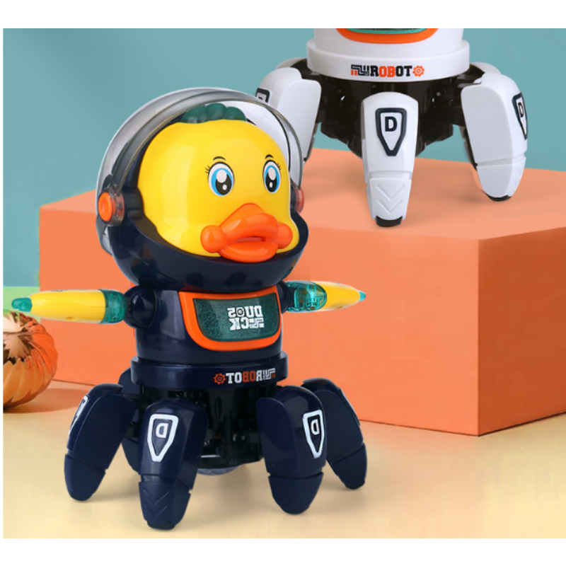 Dance electric space six-claw robot light music rocking cute duck toy