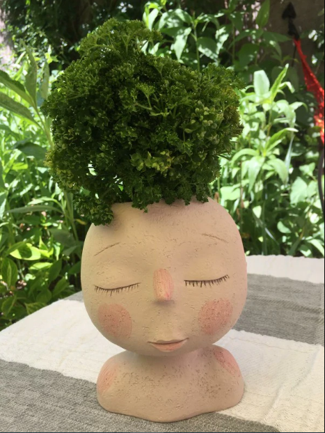 Human doll face flowerpot